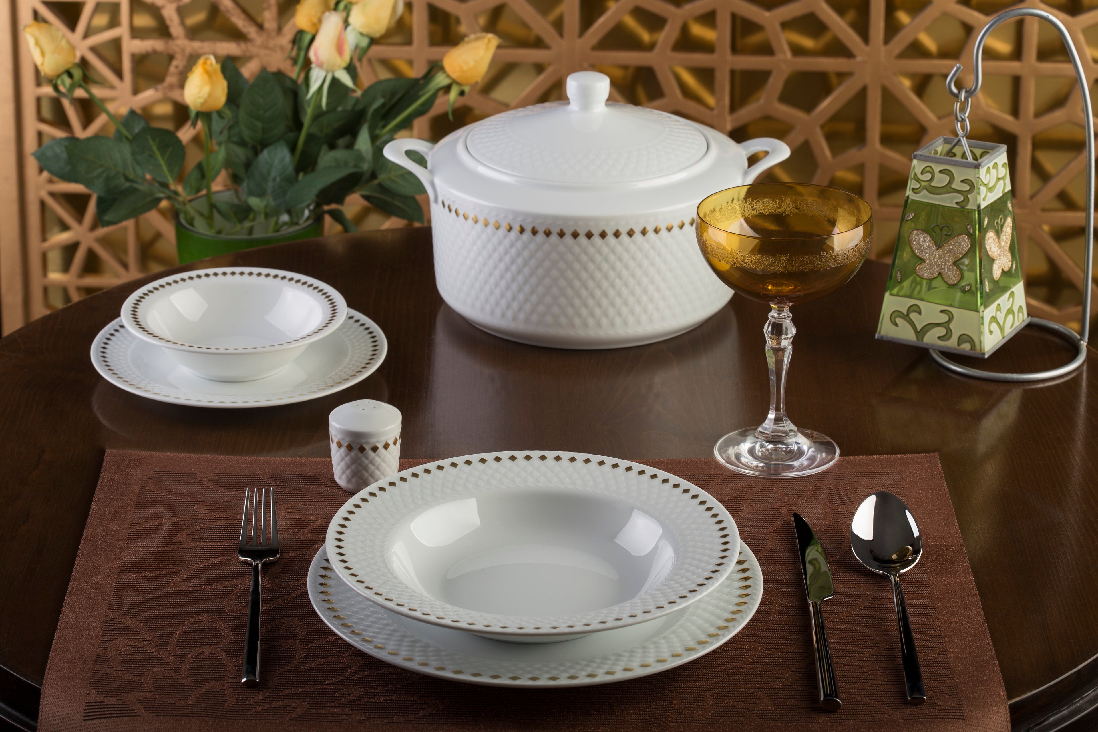 Dinner Set - Golden Ray ( 28 pcs )