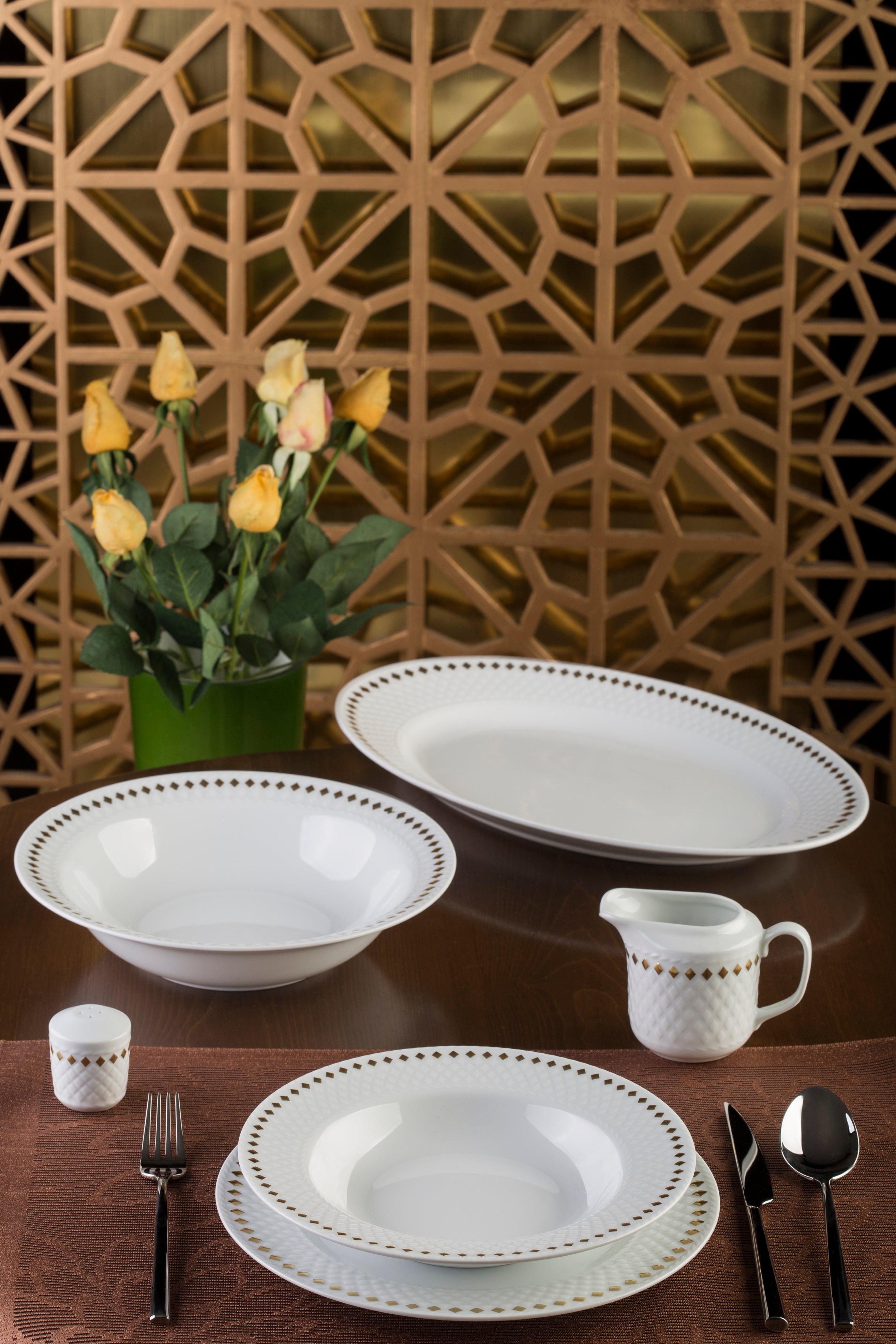 Dinner Set - Golden Ray ( 28 pcs )