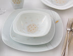 Dinner Set - Square - Golden Lotus (27pcs)